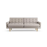 Habitat Fenner Fabric 3 Seater Sofa - Stone - Ash Leg