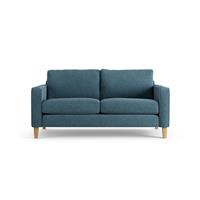 Habitat Flint Fabric 2 Seater Sofa - Blue - Ash Leg