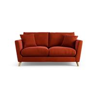 Habitat Lomond Velvet 2 Seater Sofa - Orange - Ash Leg