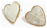 Jon Richard Gold Plated Mother Of Pearl Heart Stud Earrings