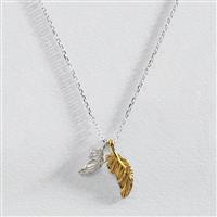 Revere Sterling Silver Two Tone Feather Necklace