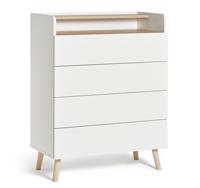 Habitat Skandi 4 Drawer Chest with Shelf - White Two Tone