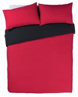 Habitat Easycare Two Tone Black & Red Bedding Set - Double