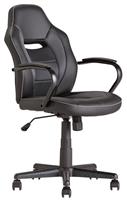 Argos Home Faux Leather Mid Back Gaming Chair - Black