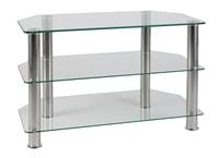 Argos Home Matrix Glass Corner TV Unit - Clear & Chrome
