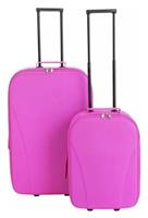 2 Piece Soft 2 Wheeled Luggage Set - Pink