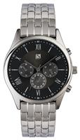 Spirit Men's Black Dial Silver Colour Metal Bracelet Watch