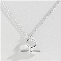 Revere Sterling Silver Cubic Zirconia T-Bar Pendant Necklace