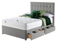 Silentnight Knightly Double Luxury 4 Drawer Divan Bed- Grey