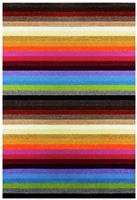 Linea Stripe Flatweave Rug - Multicoloured - 100x66cm