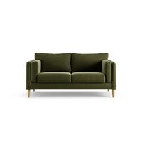 Habitat Newington Velvet 2 Seater Sofa - Moss Green -Ash Leg