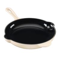 Cooks Professional Cast Iron Frying Pan with Enamel Interior - Ivory