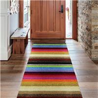 Linea Stripe Rainbow Flatweave Runner - 66x200cm