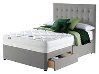 Silentnight Knightly Double Luxury 2 Drawer Divan Bed- Grey