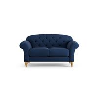 Habitat Brooker Fabric 2 Seater Sofa - Navy Blue - Ash Leg