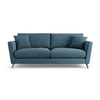 Habitat Lomond Fabric 4 Seater Sofa - Blue - Ash Leg