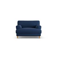 Habitat Askem Fabric Cuddle Chair - Navy Blue - Ash Leg