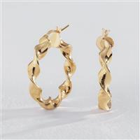 Revere 9ct Gold Plated Sterling Silver Twisted Hoop Earrings