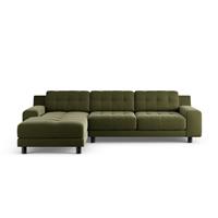 Habitat Hendricks Left Hand Corner Sofa - Green - Black Leg