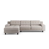 Habitat Hendricks Left Hand Corner Sofa - Stone - Black Leg