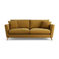 Habitat Lomond Fabric 4 Seater Sofa - Gold - Ash Leg