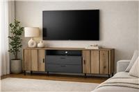Furniture To Go Arundel 2 Door 2 Drawer TV Unit - Natural