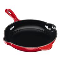 Cooks Professional Cast Iron Frying Pan with Enamel Interior - Red