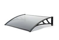 Greenhurst 1m Tinted Door Canopy - Black.