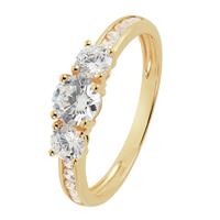 Revere 9ct Gold Cubic Zirconia Shoulder Engagement Ring - H