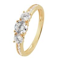 Revere 9ct Gold Cubic Zirconia Shoulder Engagement Ring - H