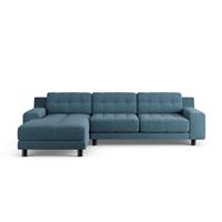 Habitat Hendricks Left Hand Corner Sofa - Blue - Black Leg
