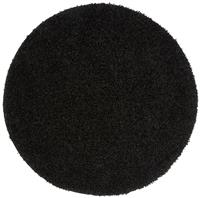 Buddy Washable Mat Plain Round Black Cut Pile Rug - 100cm