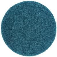 Buddy Washable Mat Plain Round Teal Cut Pile Rug - 100cm