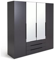 Argos Home Hallingford 4 Door 3 Drawer Wardrobe - Anthracite