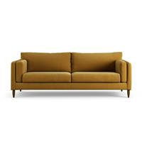 Habitat Newington Fabric 4 Seater Sofa - Gold - Dark Leg