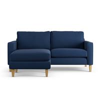 Habitat Flint Fabric Reversible Corner Sofa - Navy - Ash Leg