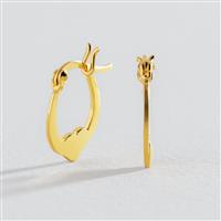Revere 9ct Gold Plated Silver Heart Creole Hoop Earrings