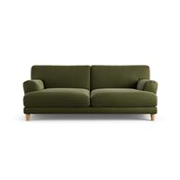 Habitat Askem Velvet 3 Seater Sofa - Moss Green - Ash Leg