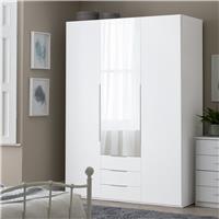 Argos Home Hallingford 3 Door 3 Drawer Wardrobe-White Gloss