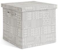 Habitat 40cm Fabric Storage Box with Lid - Scandi Print