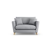 Habitat Lomond Fabric Cuddle Chair - Grey - Ash Leg