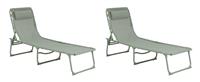 Argos Home Set of 2 Folding Metal Sun Loungers - Green