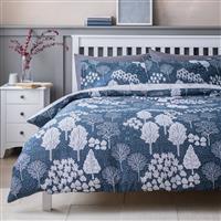 Habitat Cotton Nordic Trees Print Blue Bedding Set - Single