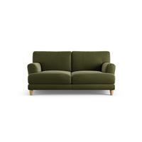 Habitat Askem Velvet 2 Seater Sofa - Moss Green - Ash Leg
