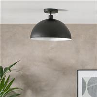 Habitat Steel Mushroom Flush Ceiling Light - Black