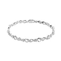 Revere Sterling Silver 0.05ct tw Diamond Infinity Bracelet