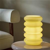 Habitat Billie Ribbed Glass Table Lamp - Yellow