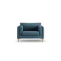 Habitat Newington Fabric Cuddle Chair - Blue - Ash Leg