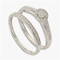 Revere 9ct White Gold 0.25ct Diamonds Bridal Set Ring - N