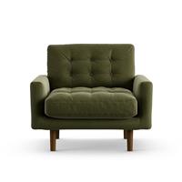 Habitat Fenner Velvet Armchair - Moss Green - Dark Leg